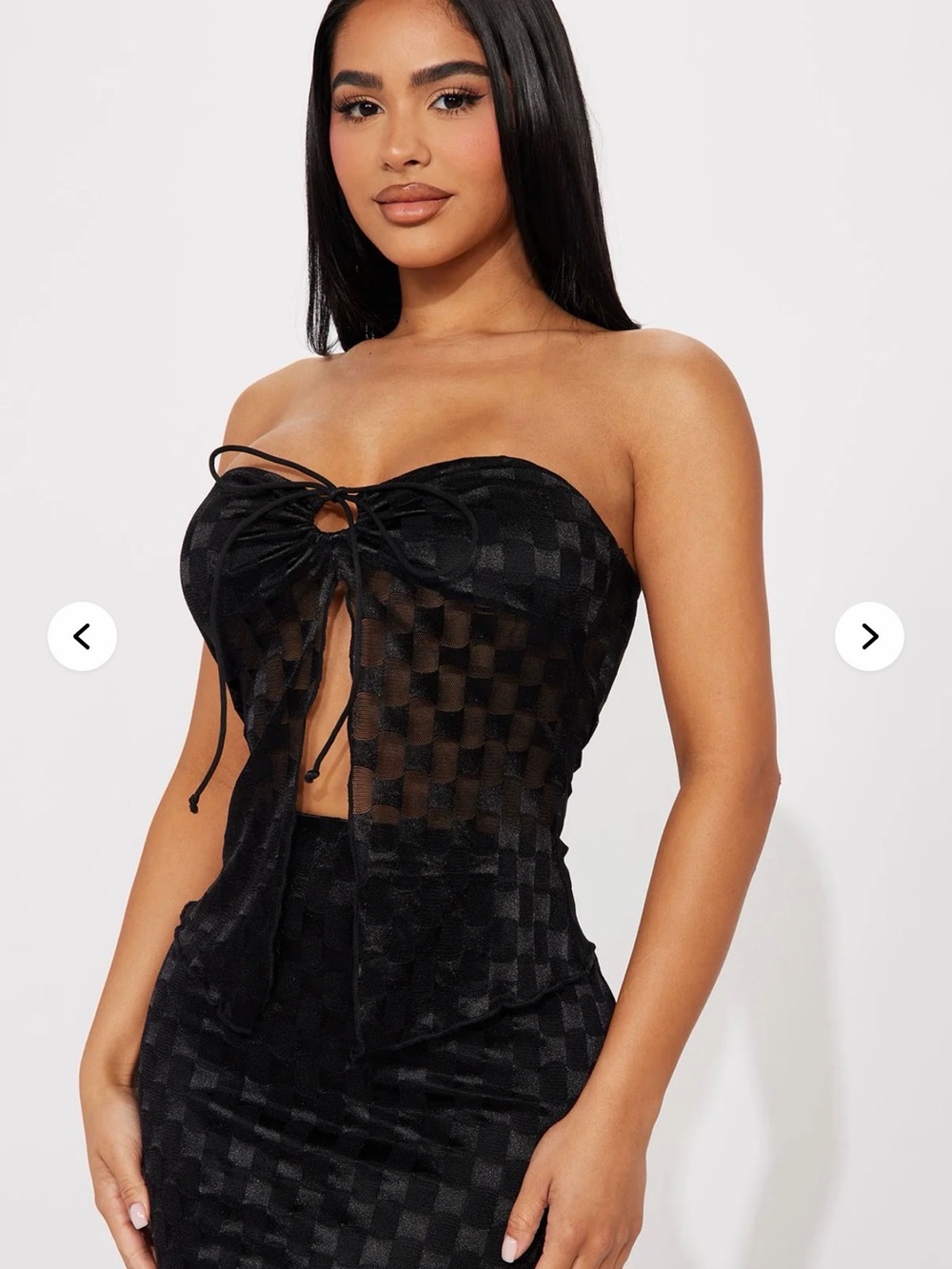 Checking You Out Black Mesh Maxi Dress Checkered Two Piece Set Fashion Nova 4